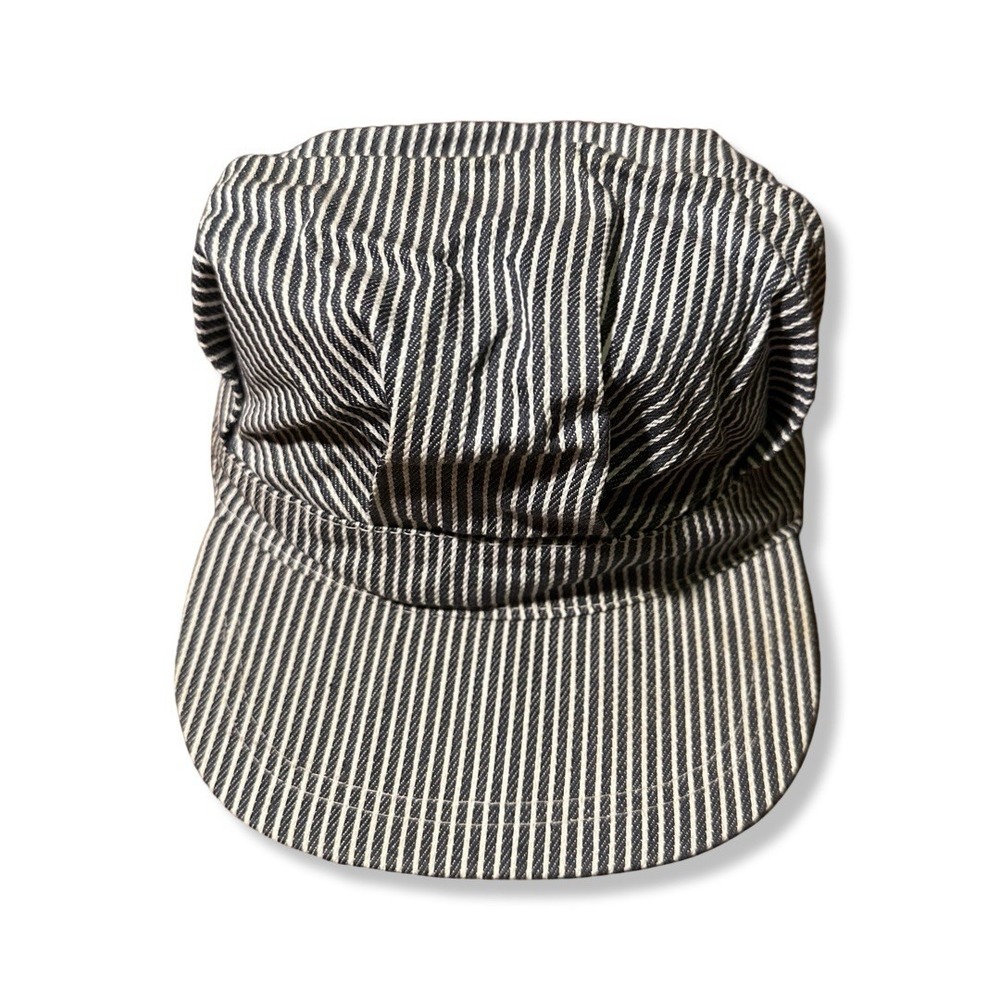 Vtg Conductor Locomotive Engineer Baker Boy Hat Snapback Adjustable USA Made Cap